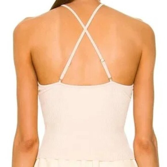 NEW A.L.C. Ana Halter Top Tank Cami in Macadamia Cream Off White  ALC - Picture 3 of 7